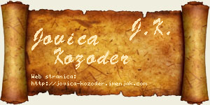 Jovica Kozoder vizit kartica
